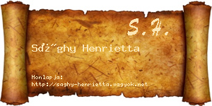 Sághy Henrietta névjegykártya